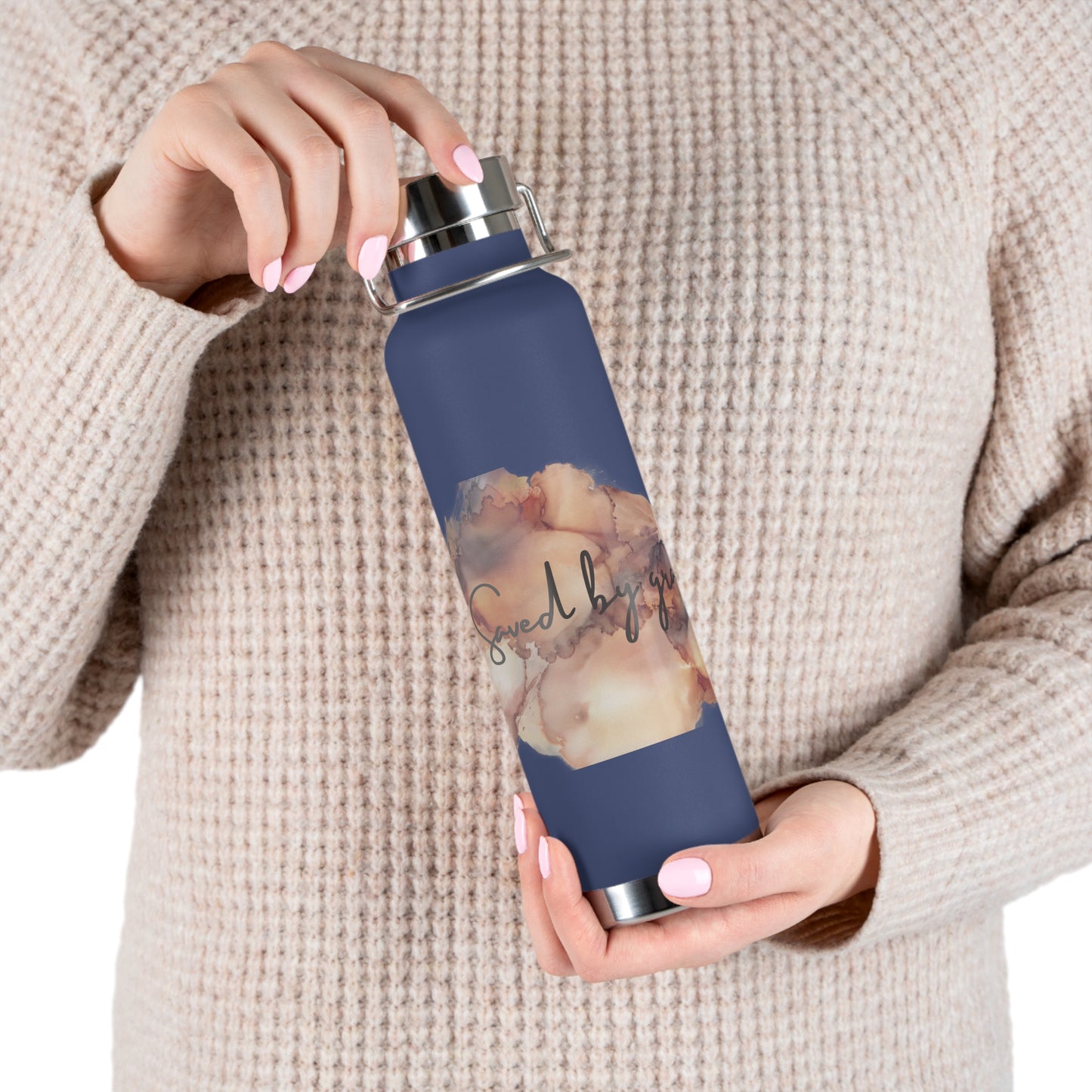 « Saved by grace » Copper Vacuum Insulated Bottle, 22oz