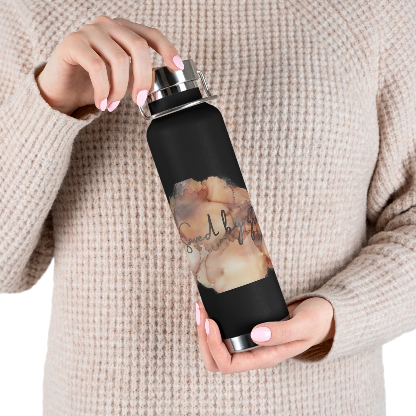 « Saved by grace » Copper Vacuum Insulated Bottle, 22oz