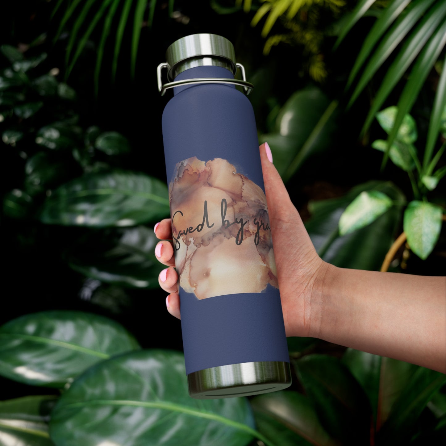 « Saved by grace » Copper Vacuum Insulated Bottle, 22oz