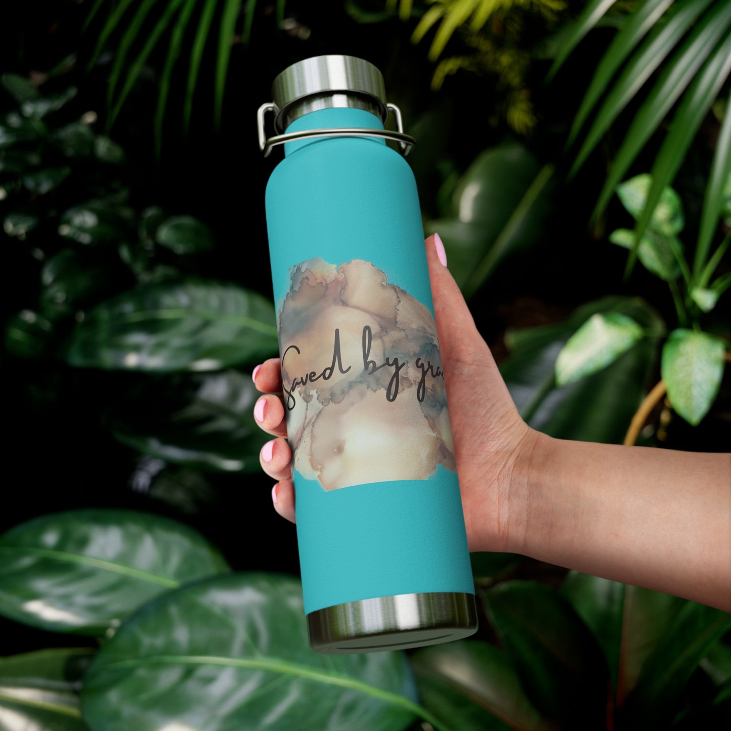 « Saved by grace » Copper Vacuum Insulated Bottle, 22oz
