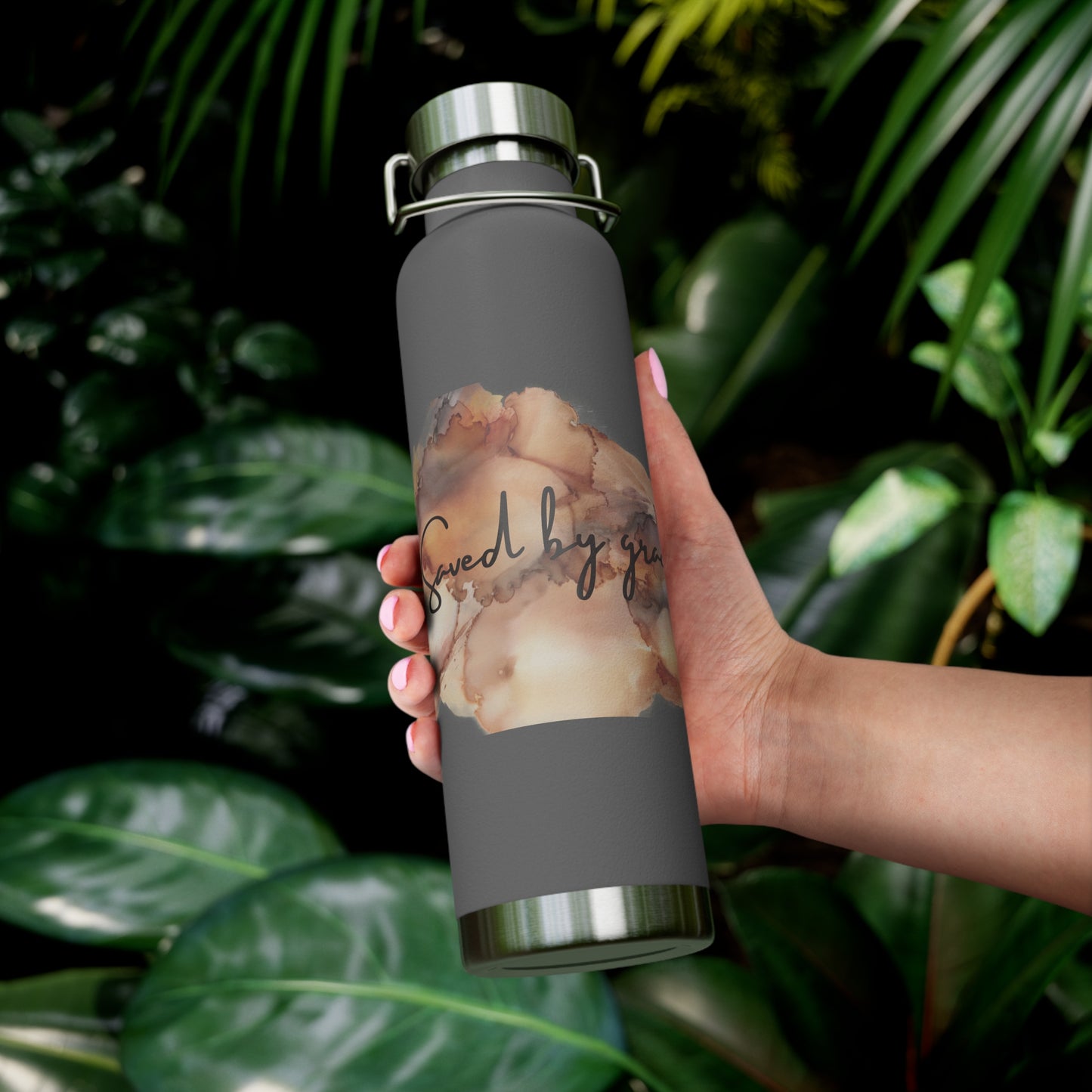 « Saved by grace » Copper Vacuum Insulated Bottle, 22oz