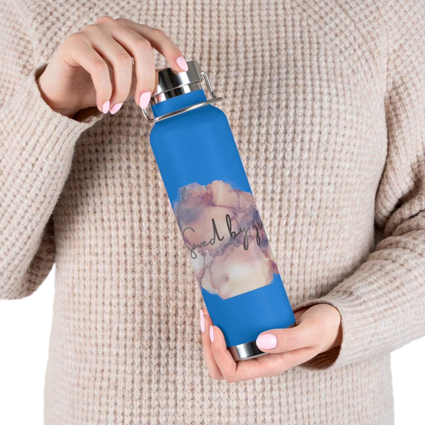 « Saved by grace » Copper Vacuum Insulated Bottle, 22oz