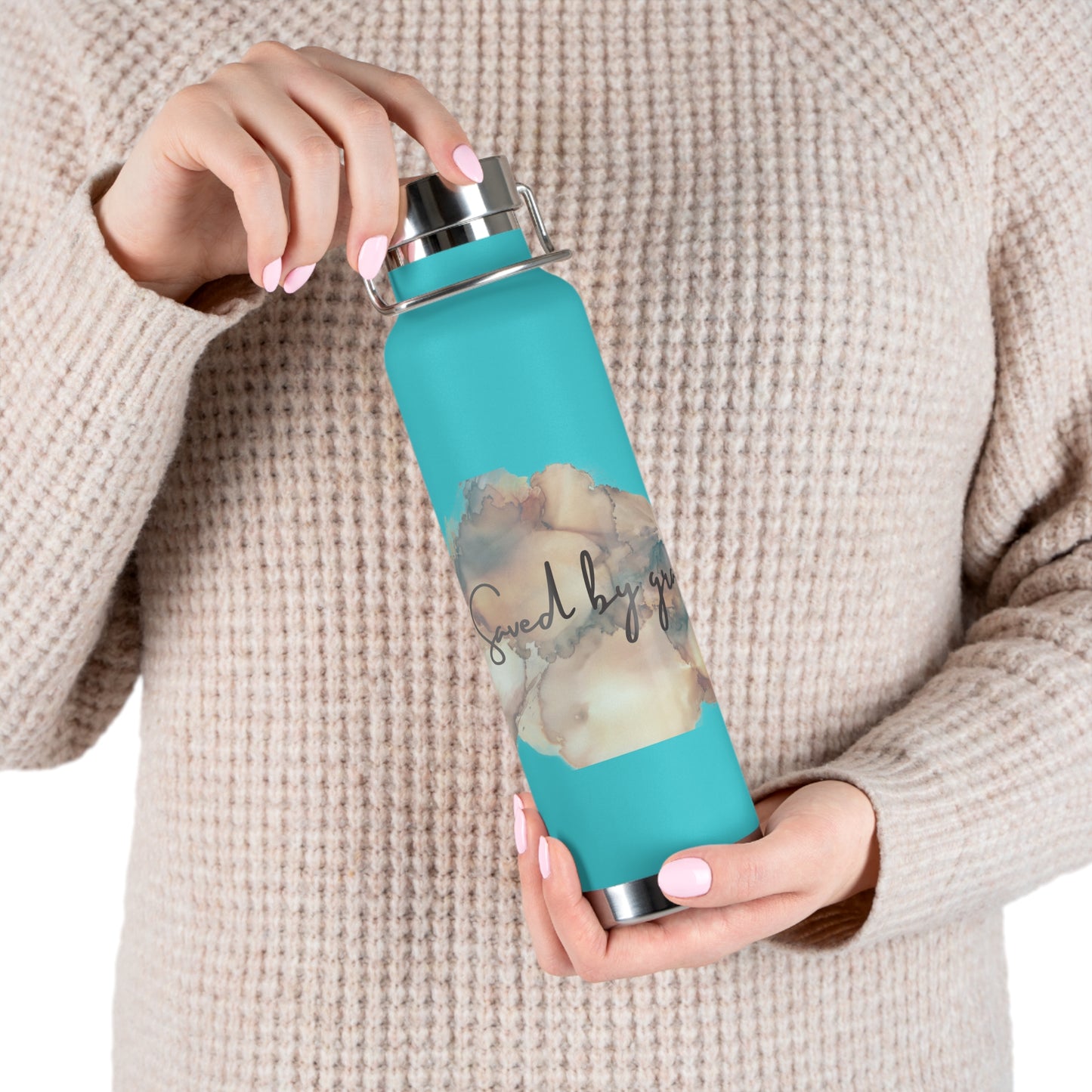 « Saved by grace » Copper Vacuum Insulated Bottle, 22oz