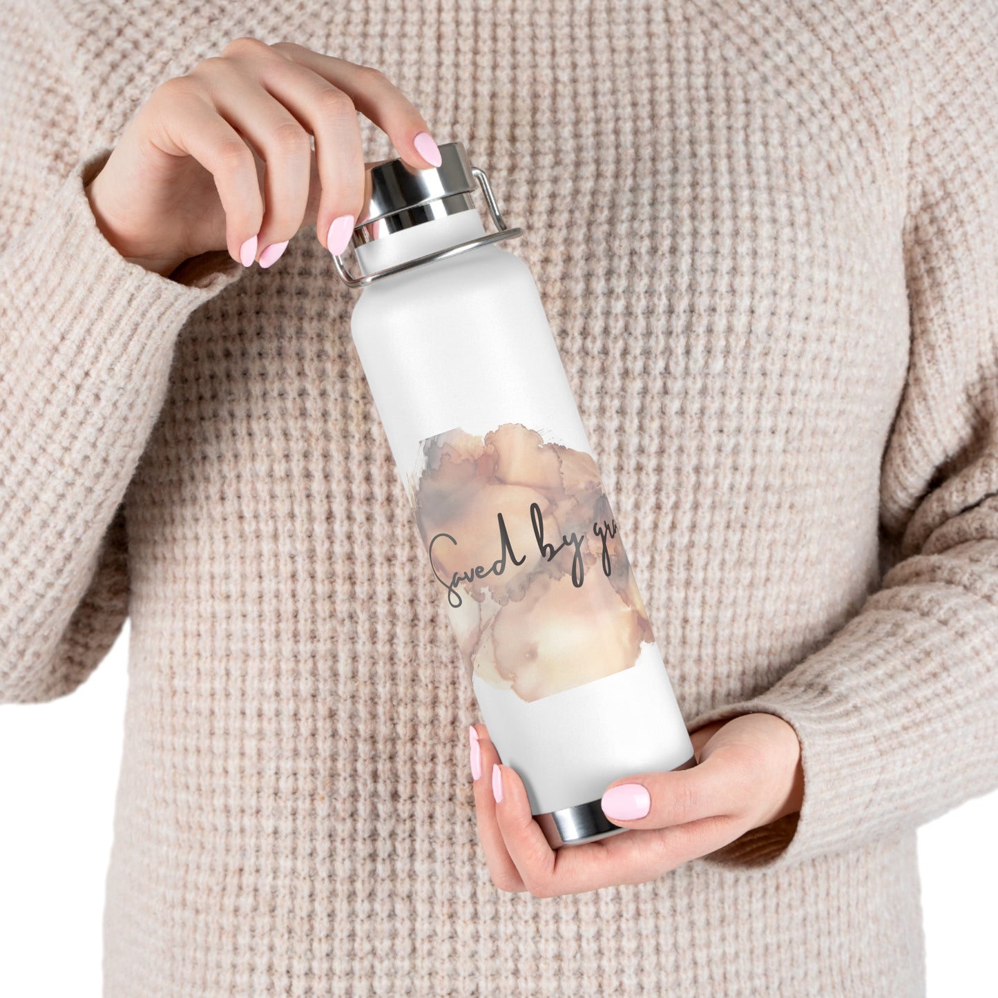 « Saved by grace » Copper Vacuum Insulated Bottle, 22oz