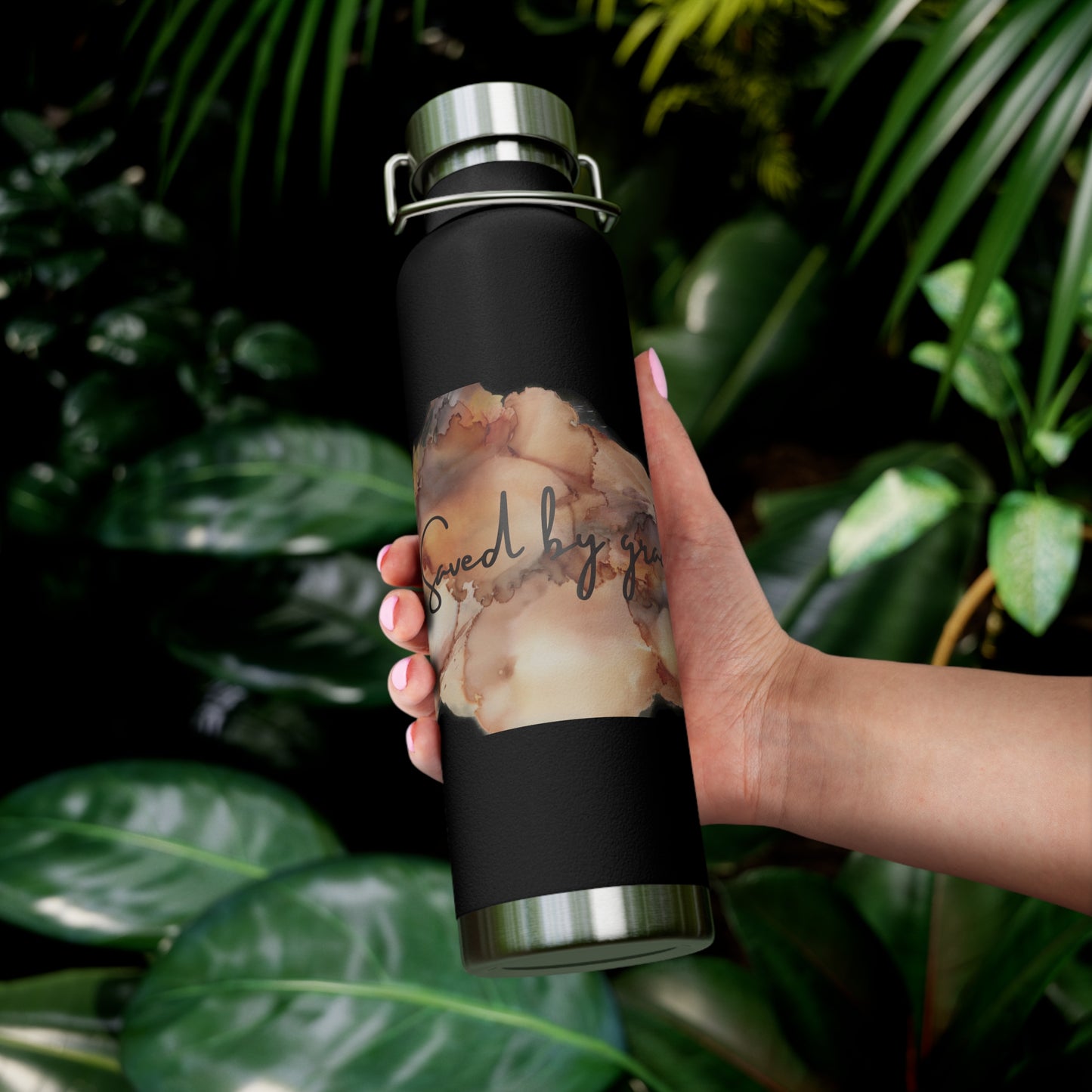 « Saved by grace » Copper Vacuum Insulated Bottle, 22oz