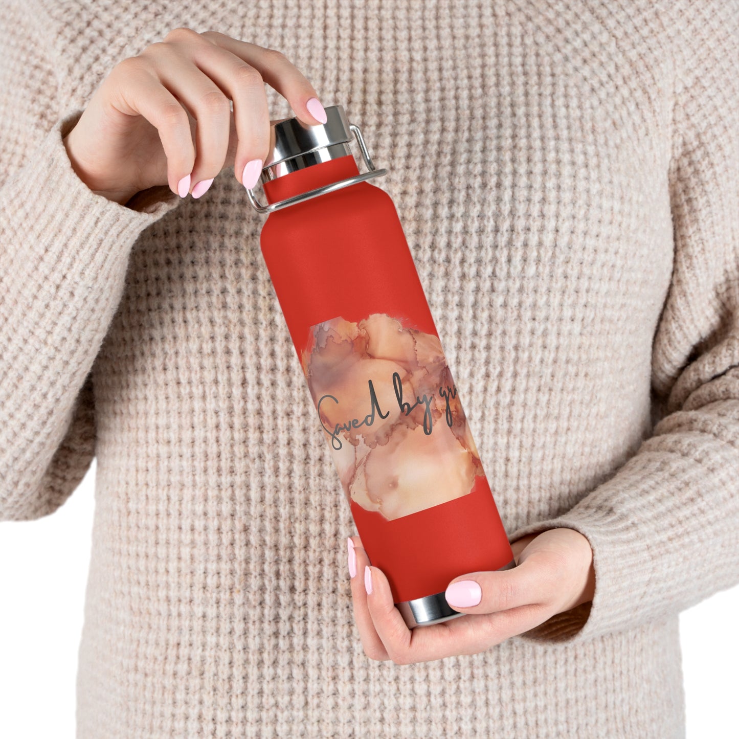 « Saved by grace » Copper Vacuum Insulated Bottle, 22oz