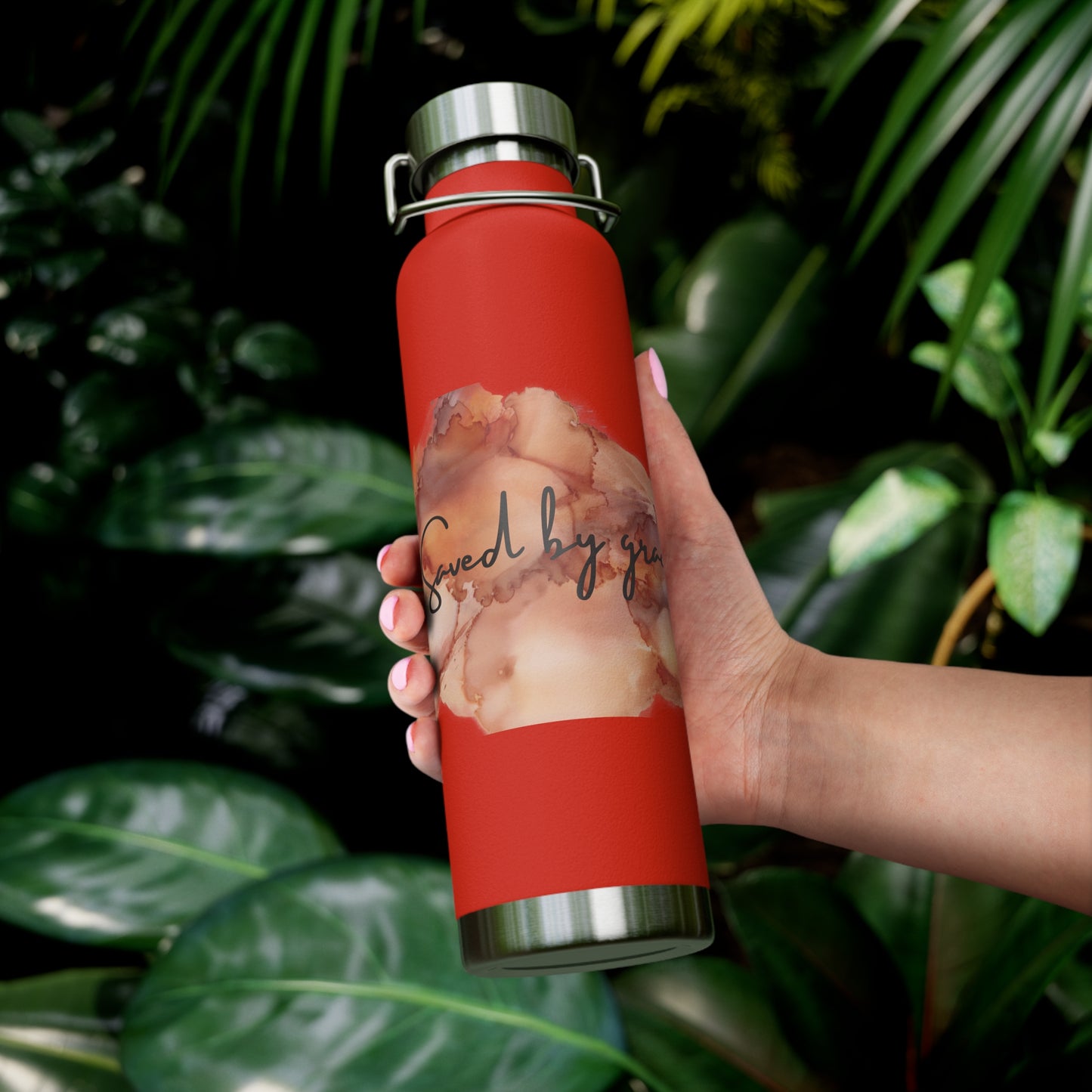 « Saved by grace » Copper Vacuum Insulated Bottle, 22oz